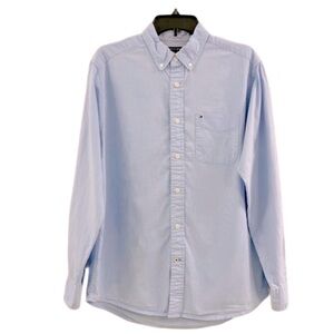 Tommy Hilfiger Men’s 100% Cotton Button Down Shirt Blue Size M